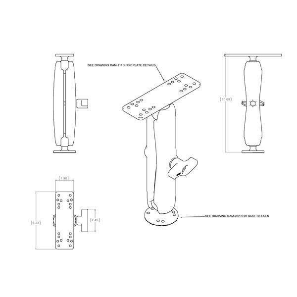 RAM® Universal Marine Electronic Mount