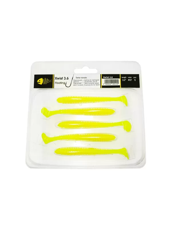ПЛАВАЮЩИЙ ВИБРОХВОСТ XWIST FLOATING 3,6" #7 (5 ШТ)
