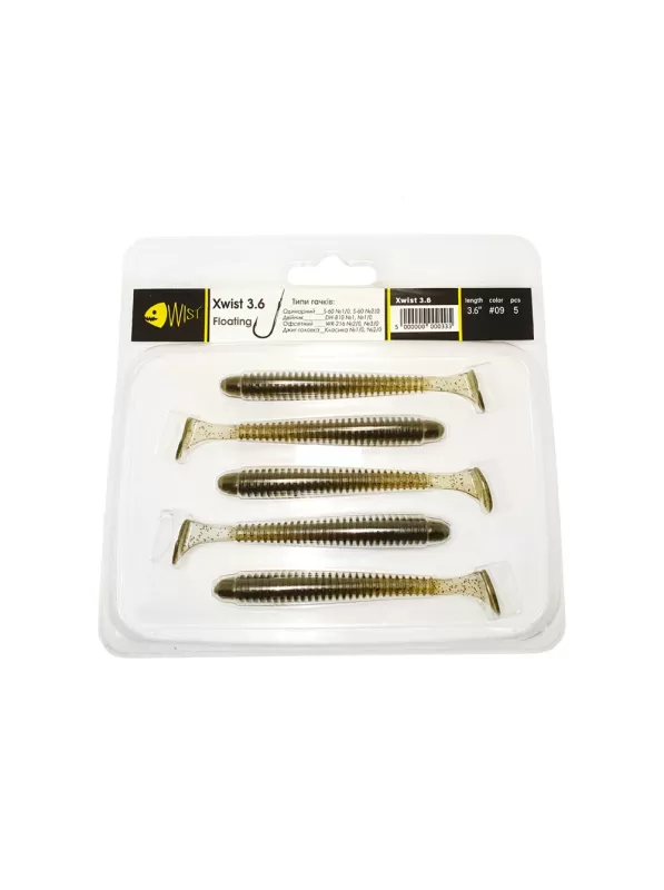 ПЛАВАЮЩИЙ ВИБРОХВОСТ XWIST FLOATING 3,6 #9 (5 ШТ)